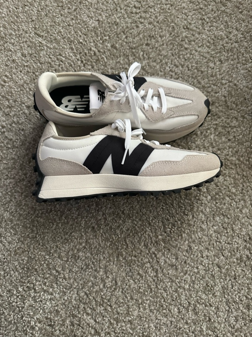 New Balance Women’s White, Beige and Black Retro Runner Sneakers